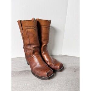 Vintage Landis 4120 Western Boots 10.5 USA Made Chunky Cavalry